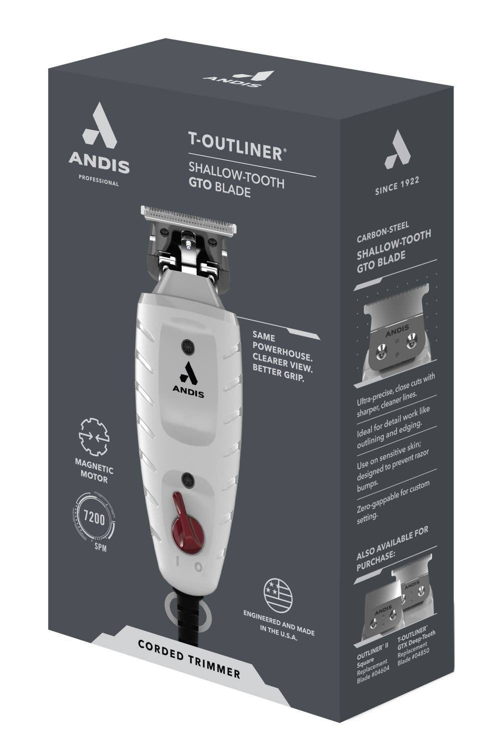 ANDIS TRIMMER T-OUTLINER GTO GRY SHALLOW