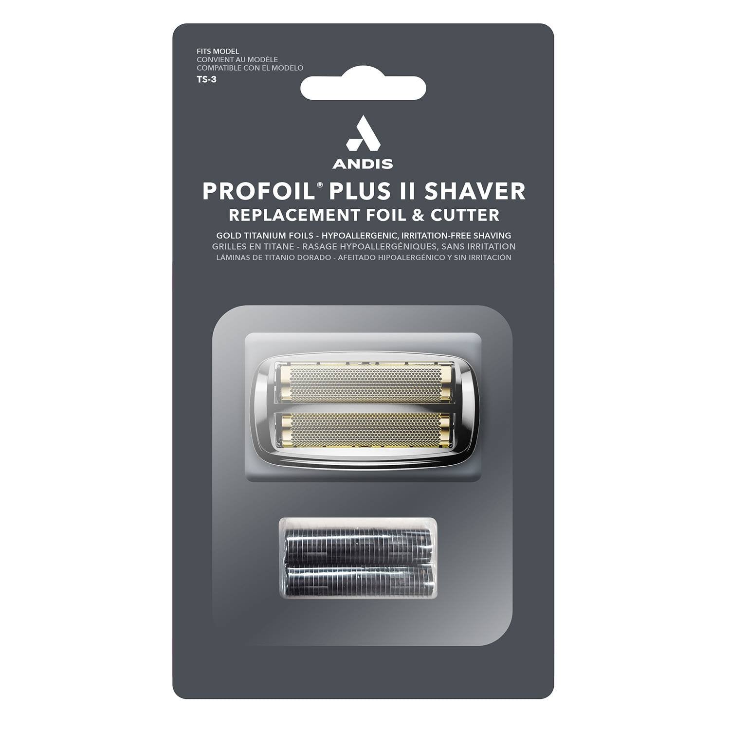 ANDIS SHAVER TS-3 FOIL/CUTTER BLK CHROME