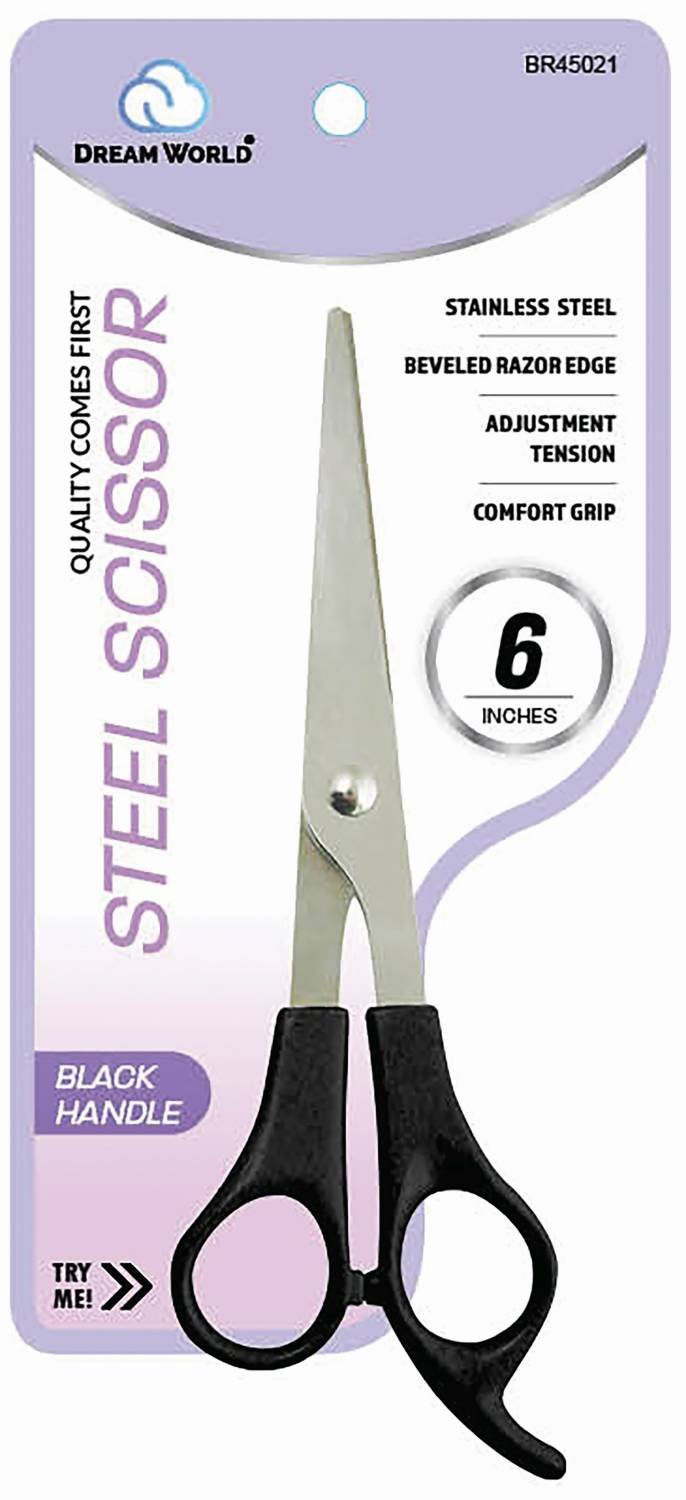 DREAM SCISSOR W/BLACK HANDLE 6 IN