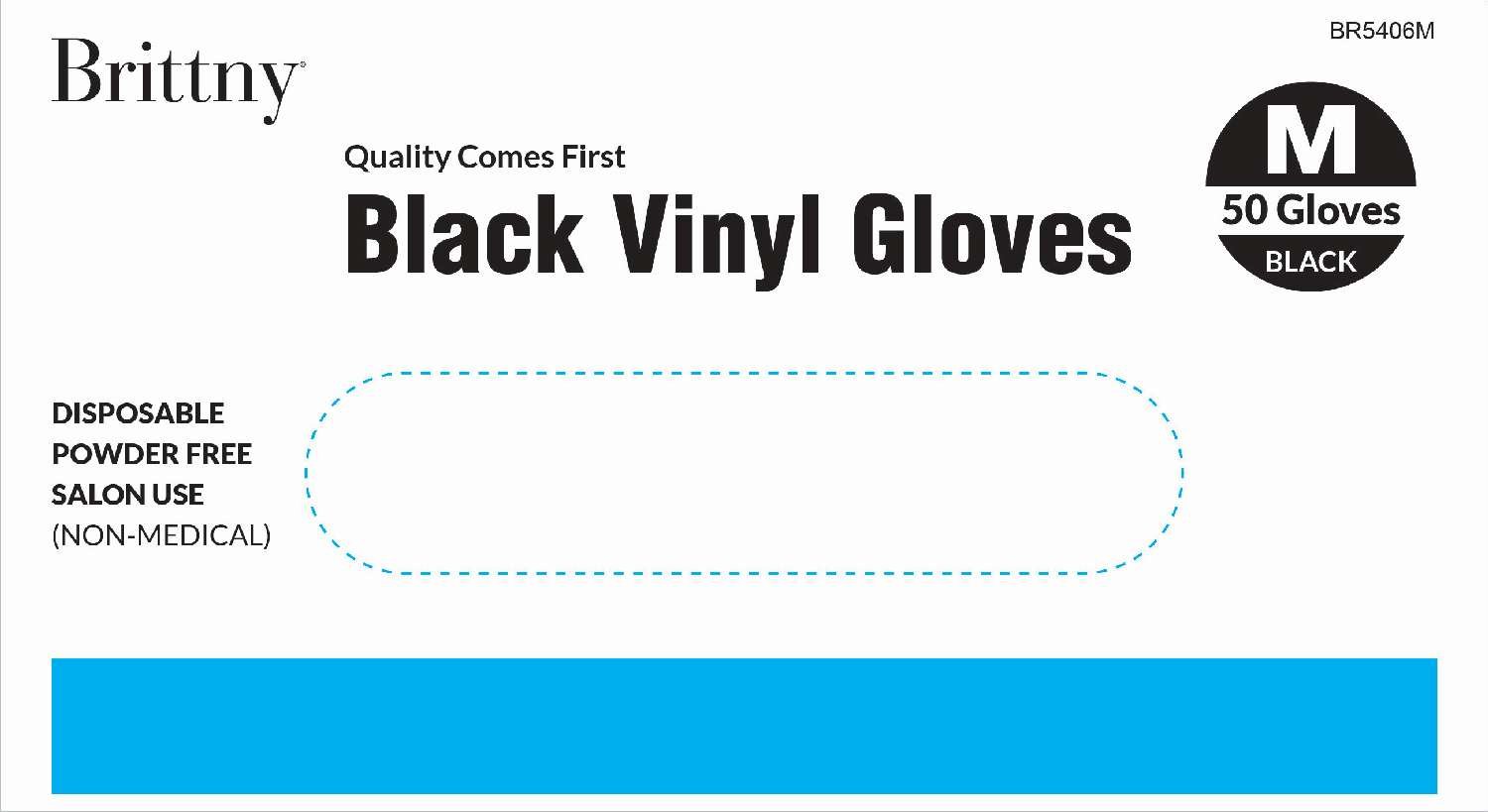 DREAM GLOVES VINYL 50PC/BX BLACK MEDIUM