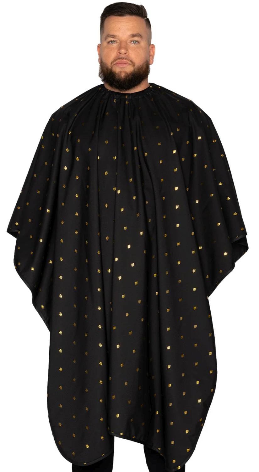 BS THE BARBER CAPE SHIELD  BLACK-GOLD