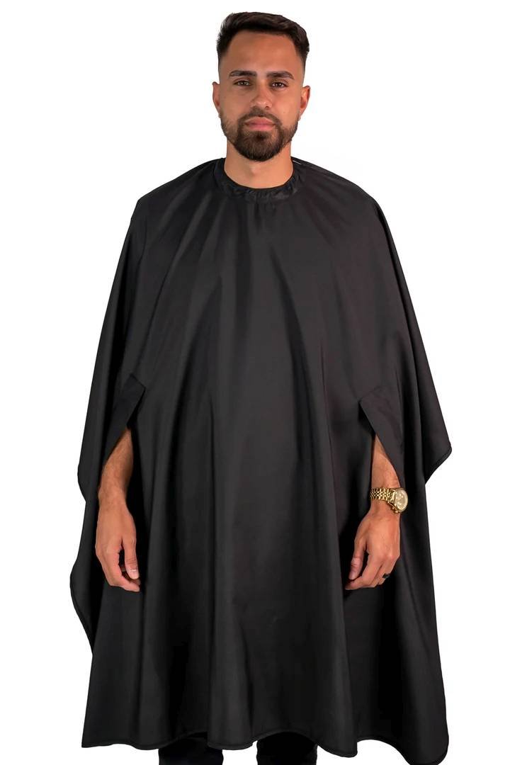 BS THE BARBER CAPE HANDS FREE BLACK