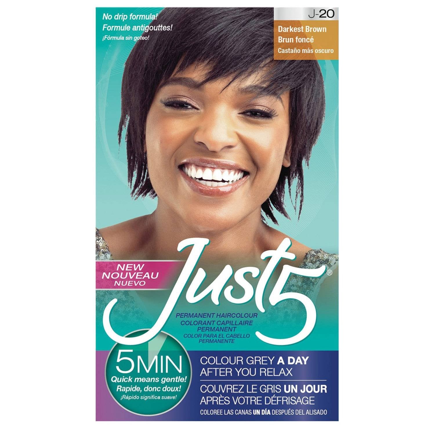 JUST 5 HAIR COLOR J-20 DARKEST BROWN