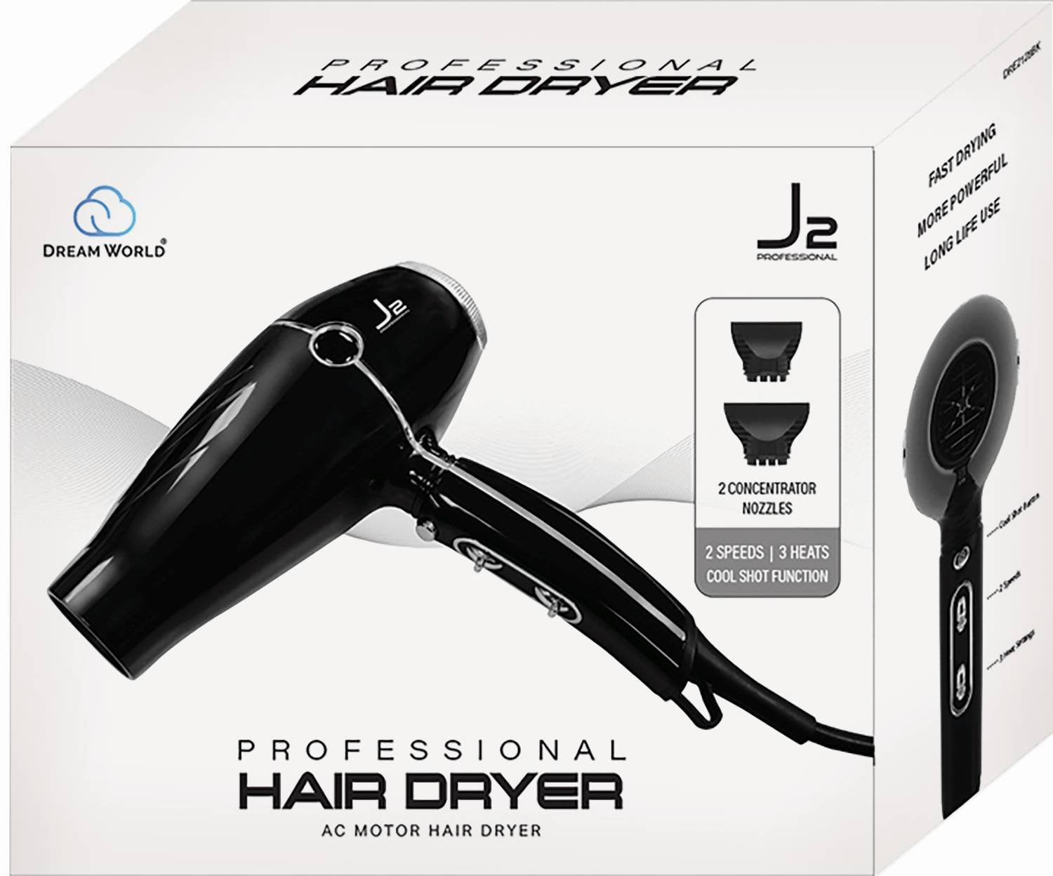 J2 H/T DRYER AC MOTOR BLACK