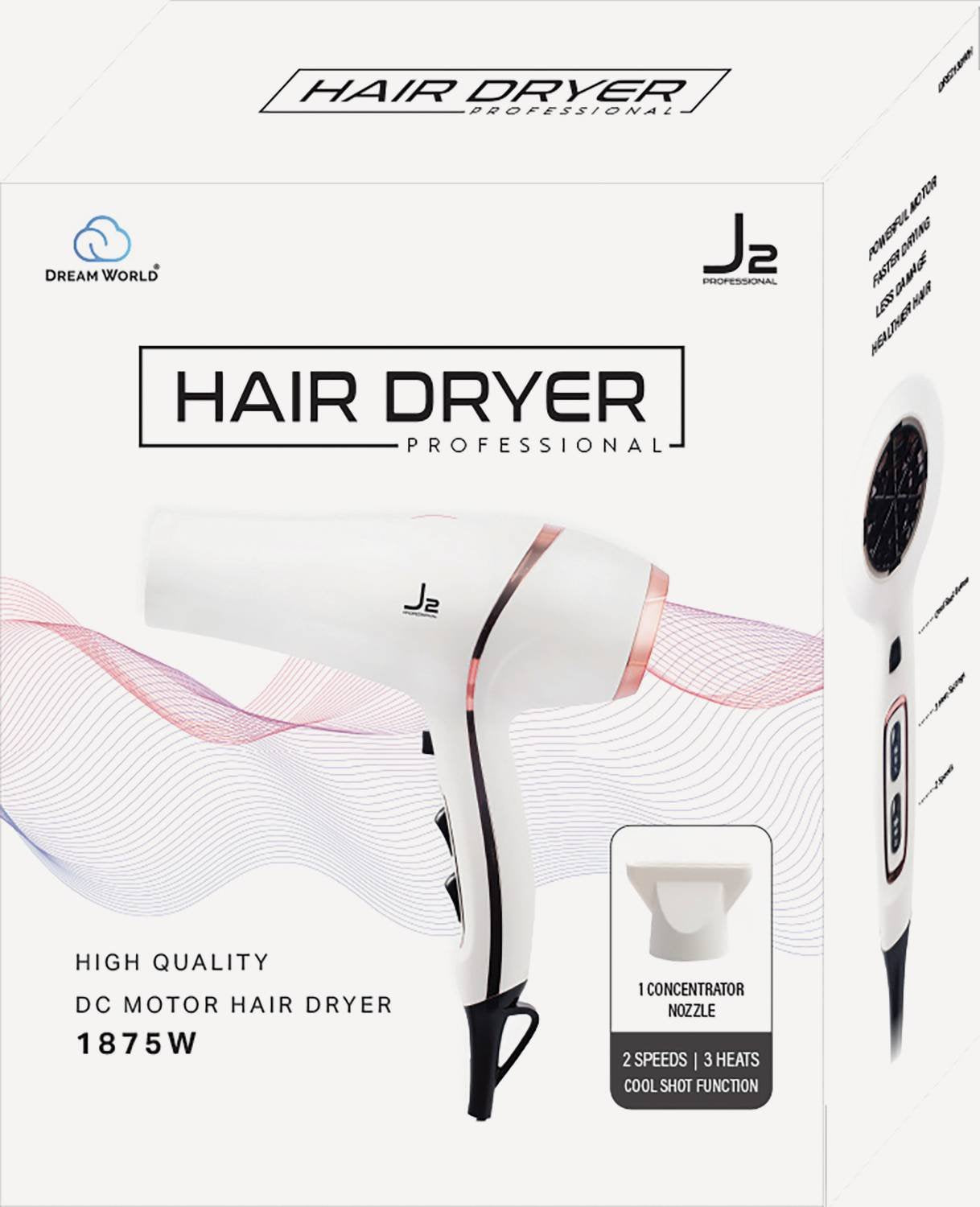 J2 H/T DRYER DC MOTOR WHITE