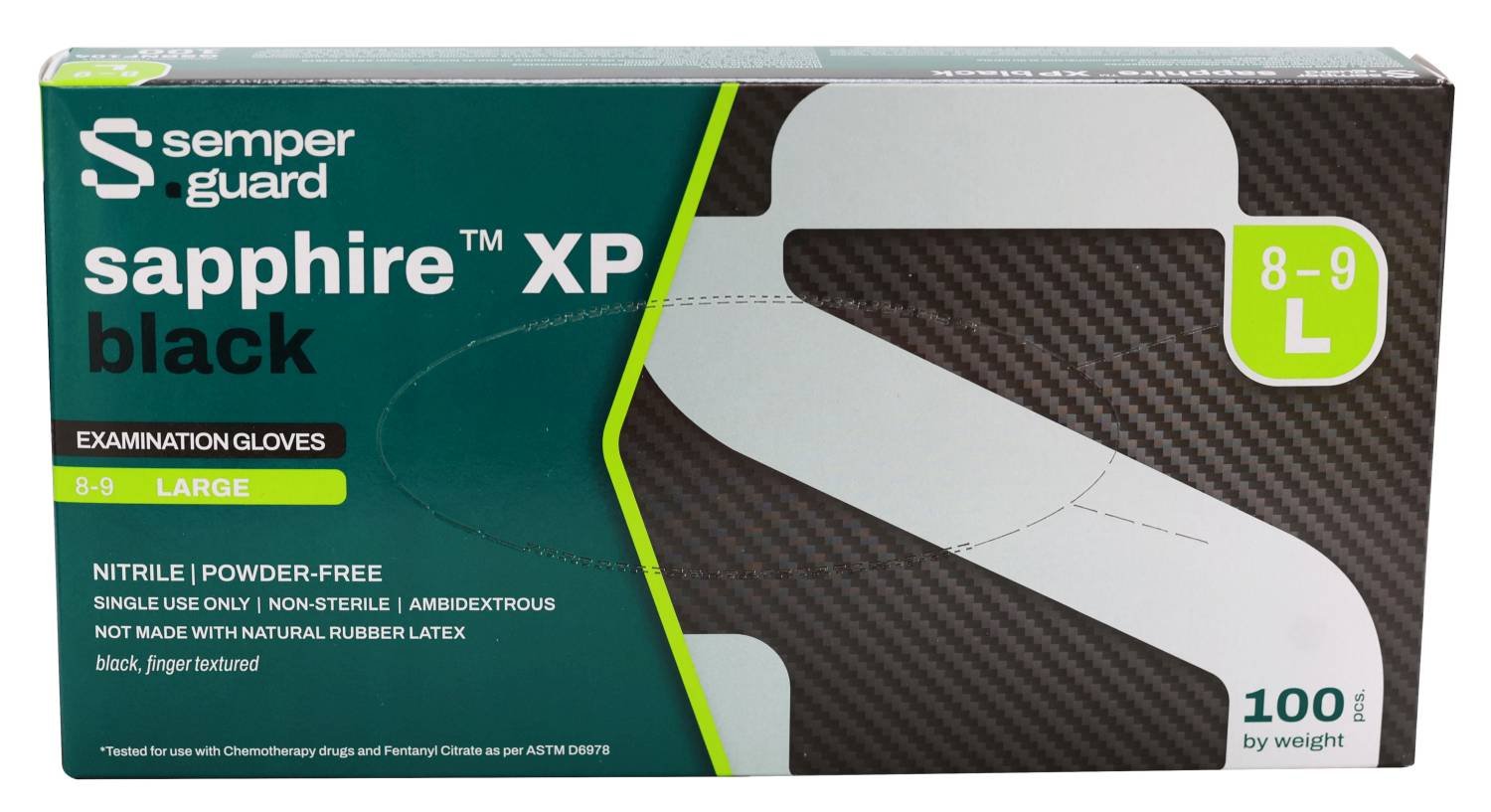 SEMPER NITRILE BLACK GLOVE [LARGE]