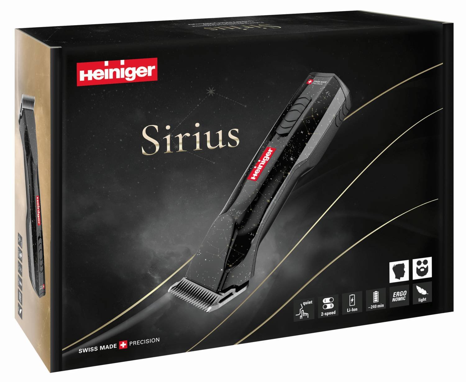 HEI CLIPPER SIRIUS WITH 000 BLADE BLACK