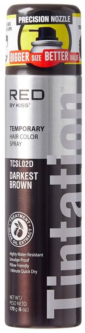 KISS KC TINTATION COLOR SPRAY DRKST BRWN 6 OZ