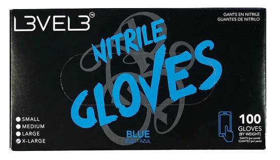 LEVEL3 NITRILE GLOVES BLUE [X-LARGE]