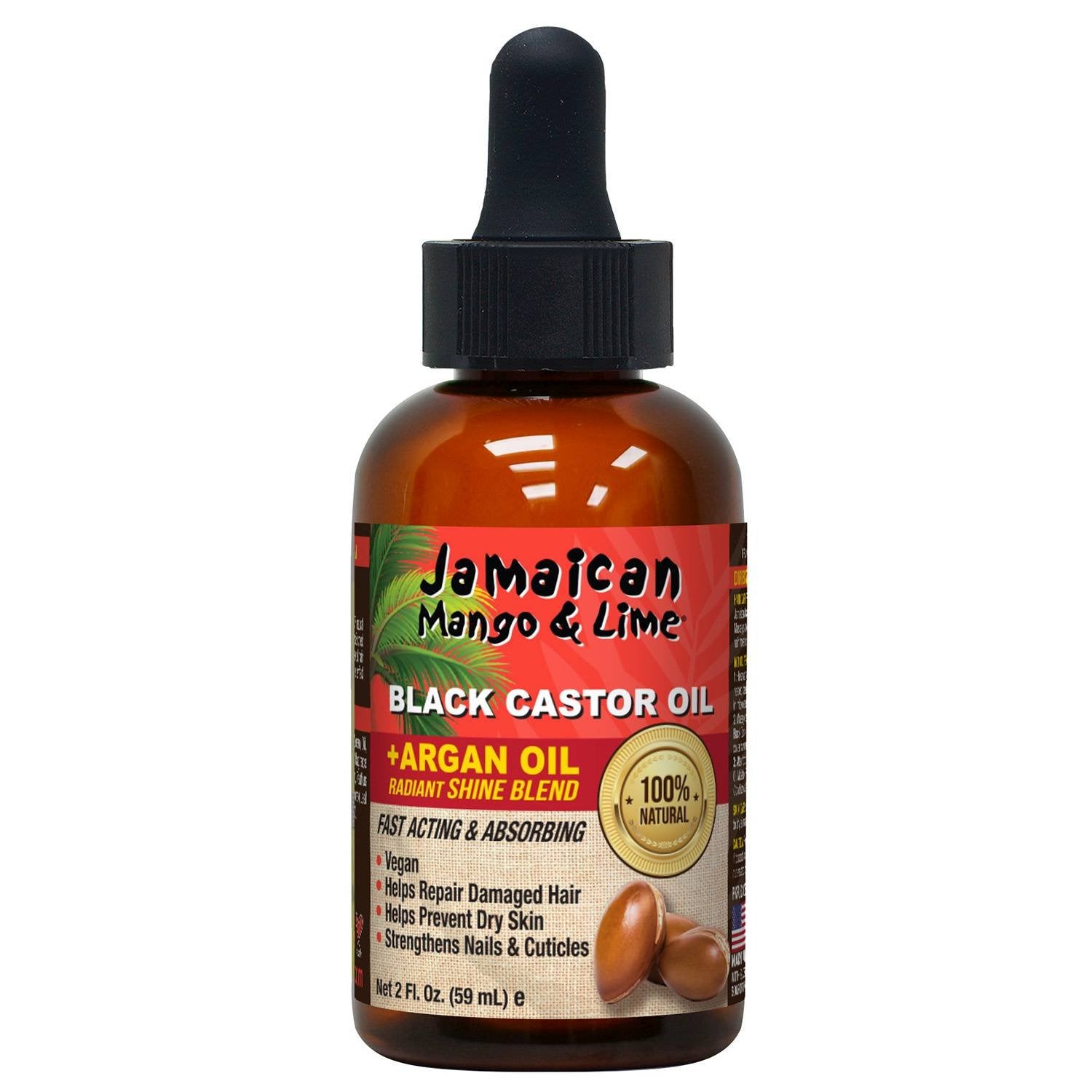 JML BLACK CASTOR OIL ARGAN 2 OZ