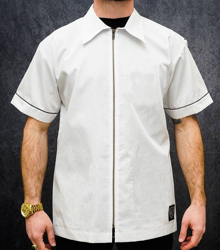 3GB INSTRUCTOR JACKET WHT W/ BLK COLLAR M