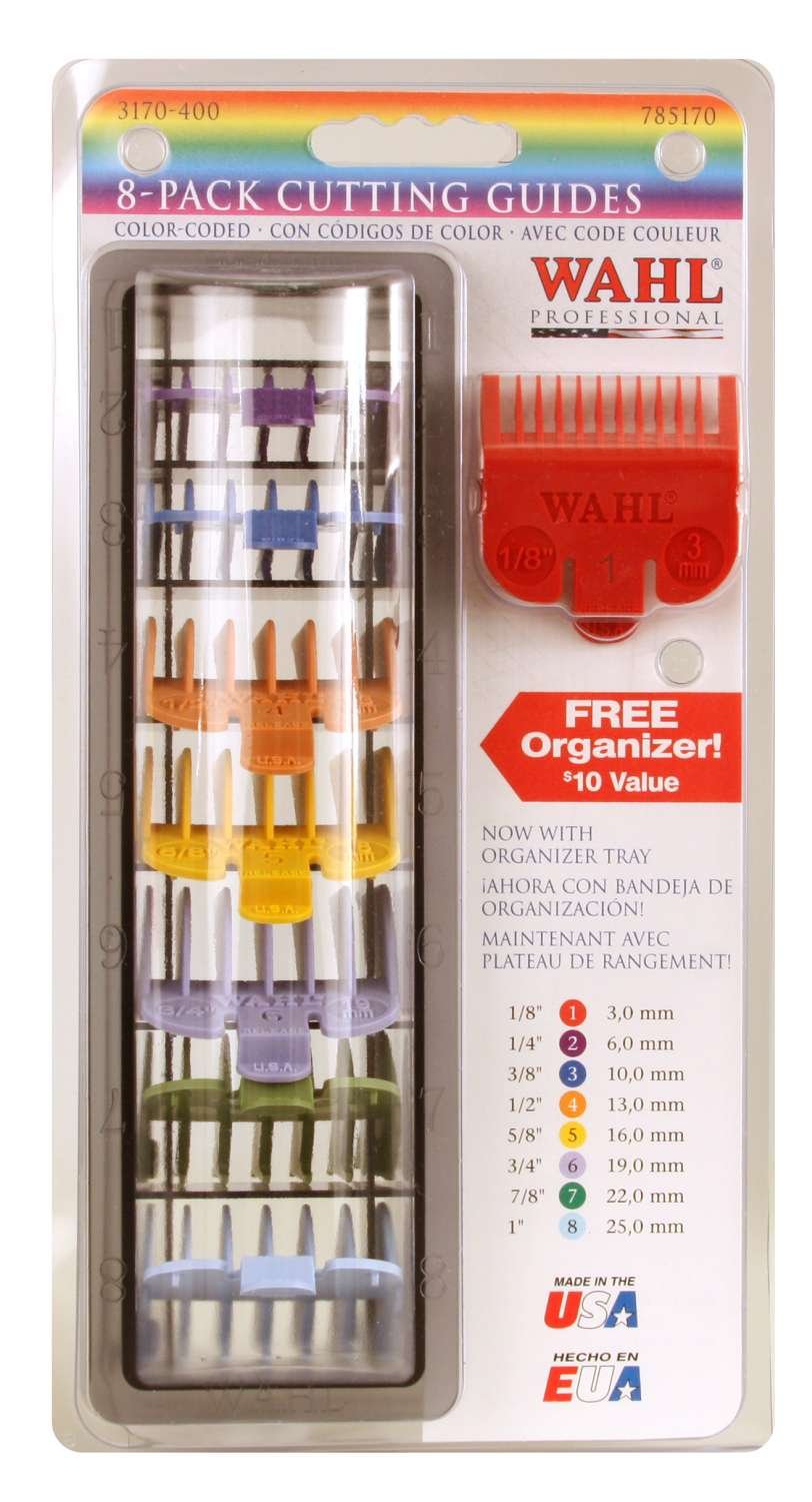 WAHL ATT COMB PLASTIC #1-8 COLOR