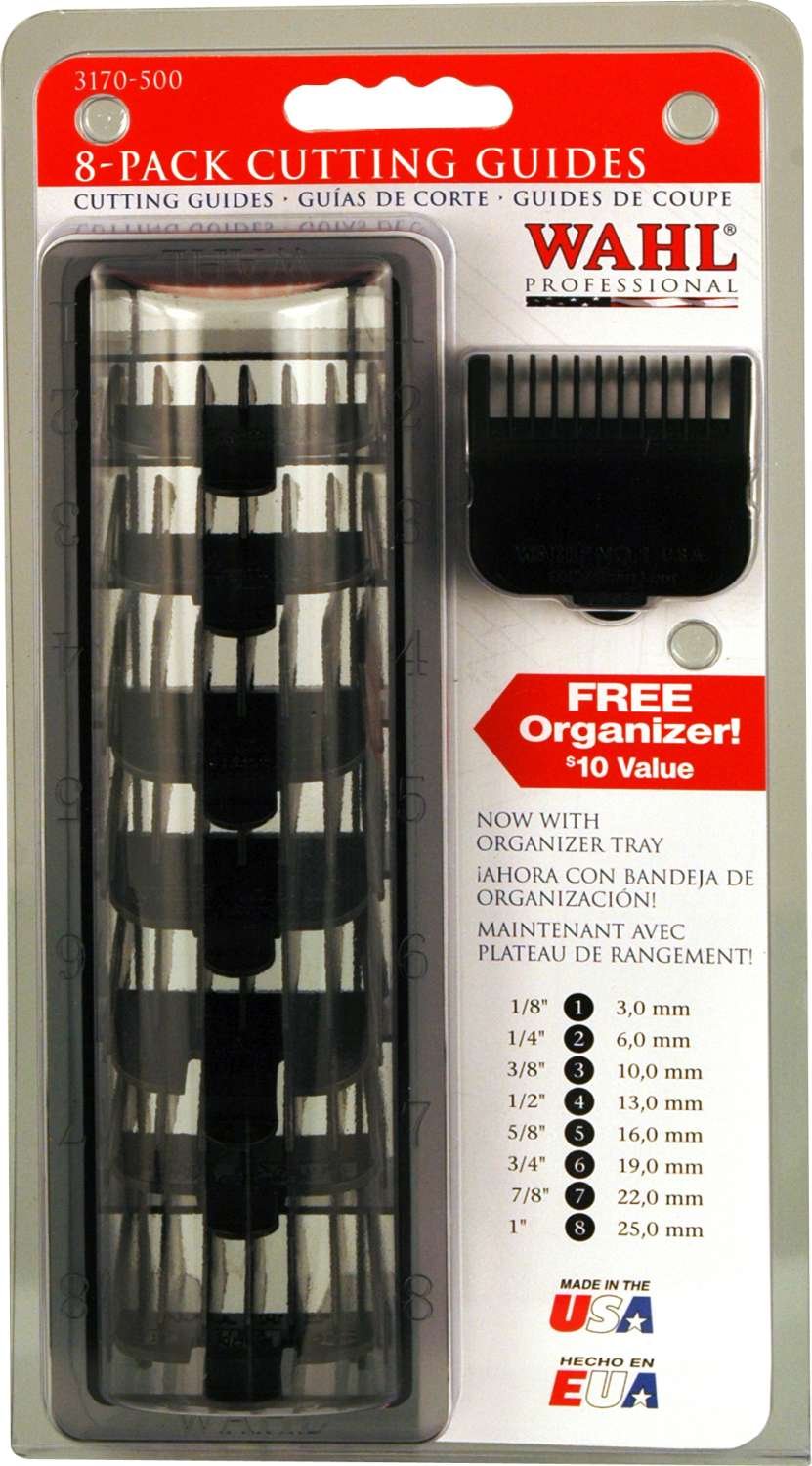 WAHL ATT COMB PLASTIC #1-8 BLACK
